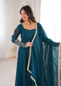 New Launching Women Georgette With Sequence Embroidery Work Anarkali Gown - Product Image 3