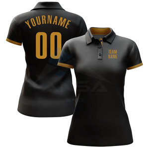 Polo de Golf Personalizado Negro y Dorado Antiguo, Transpirable y de Secado Rápido, para Entrenamiento de Golf y Uso Casual - Product Image 3