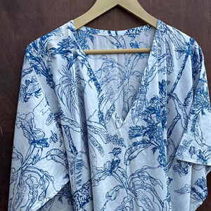 Luxury Women's <b>Kaftan</b> Set Cotton Abaya Long Dress Headscarf Elegant Boho Style Robe Summer New Print Cotton Boho Style <b>Kaftan</b> - Product Image 1