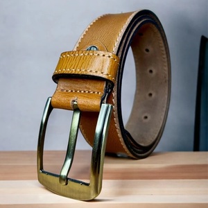 Cinturón de Cuero Vacuno para Hombre, Estilo Vintage, Ecológico, Duradero, con Hebilla de Pin, Diseño Occidental, Informal - Product Image 2