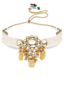 Hermoso Conjunto de Moda Étnico Antiguo con Cuentas, Estilo Elegante y Tradicional con Diseño de Flores Verdes, Acabado Dorado Brillante, Ideal para Bodas y Fiestas - Product Image 2