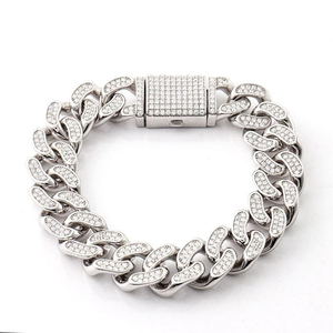 Bracelet cubain Moissanite Iced Out, bijoux de luxe Hip Hop, bracelet chaîne pavé, cadeau éclatant pour hommes et femmes - Product Image 5