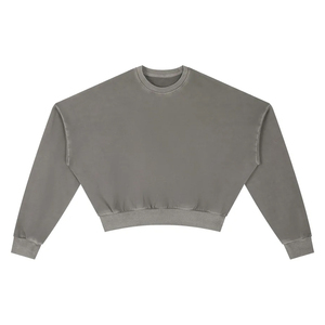 Custom <b>Men</b> Women Acid Wash Sweatshirt Oversized Vintage Crewneck Streetwear OEM ODM Manufacturer Supply - Product Image 1