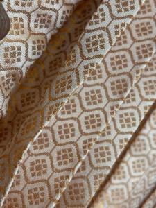 Premium Golden Brocade 100% Polyester Woven <b>Fabric</b> Elegant Patterns Anti-static Anti-odor OEM Wholesale for Girls Garment - Product Image 2
