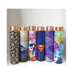 Elegant <b>Copper</b> Water <b>Bottle</b> Crafted To Enhance <b>Drinking</b> Experience Suitable For Home Office Gym Outdoor And Travel - Product Image 3