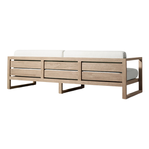 High-End Teak Wood Outdoor <b>Sofa</b> Contemporary Style with Comfortable and <b>Waterproof</b> Cushion for Hotel Villa Patio Seating - Product Image 3
