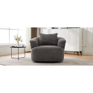 Poltrona Girevole da 97 cm, Divano Imbottito a 360 Gradi con Cuscino Decorativo, Arredamento per Soggiorno - Product Image 4