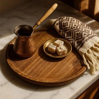 Plateau de service en bois bohème fait main avec poignée pour cuisine, table à manger, restaurant, Ramadan, mariage, Diwali, prix de gros