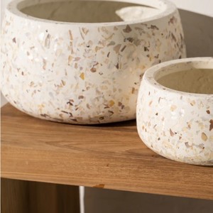 Pot de fleurs en terrazzo moderne de luxe, grand pot en ciment, minimaliste, différentes tailles, pot de jardin intérieur/extérieur, pot de décoration pour la maison - Product Image 5