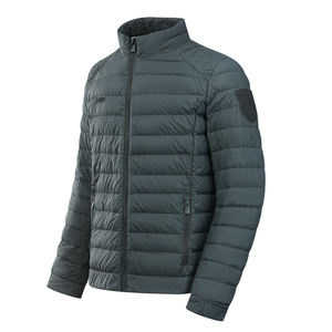 <b>Men's</b> Lightweight Puffer <b>Jacket</b> Stand Collar Custom Velcro Logo Quilted Winter Coat <b>Warm</b> Windproof Outerwear for Daily & Outdoor - Product Image 6