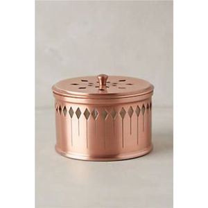 Tarros Decorativos de Cobre Hechos a Mano, Estilo Medio Oriente, Recipientes para Frutos Secos y Nueces, Botes de Arte Esmaltado con Adorno de Pájaro Dorado - Product Image 2