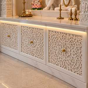 Mandir de Mármol para el Hogar, Templo Tradicional Indio, Mueble para Sala de Oración, Diseño Tallado a Mano con Jaali, Devocional Hindú - Product Image 4