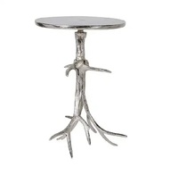Table basse ronde moderne en aluminium finition vintage, design industriel, faite à la main, empilable et mobile, pour salon