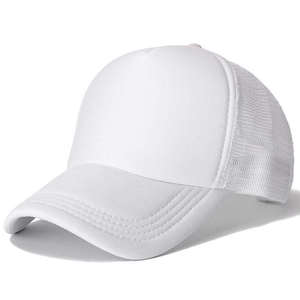 Casquette de camionneur personnalisée à 6 panneaux en maille réglable unisexe rouge blanc bleu décontractée printemps été pour adulte - Product Image 6