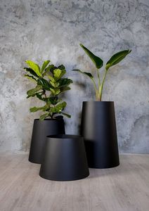 Pot de fleurs moderne en fer blanc avec finition thermolaquée pour une utilisation sur le bureau à l'intérieur, décoration de la maison, bureau - Product Image 6