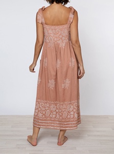 Vestido Casual de Algodón con Estampado Dhaka y Tirantes, Talla XL, Sexy, Ecológico, Transpirable, Corte en A, con Ribete Metálico en el Bajo - Product Image 2