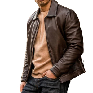 Jacket For Man Men Clothing Leather Jacket New Fashion Windproof Leather Jacket For Men Washed Leather Jackets & <b>Tops</b> for Men - Product Image 6