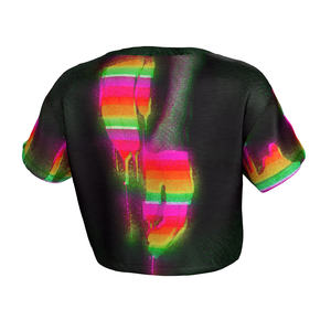 เสื้อครอปสำหรับผู้หญิงเสื้อครอปแบบลำลองพิมพ์โลโก้จำนวนมากผลิตจากผ้าฝ้ายสั่งผลิตได้ตามต้องการ - Product Image 2