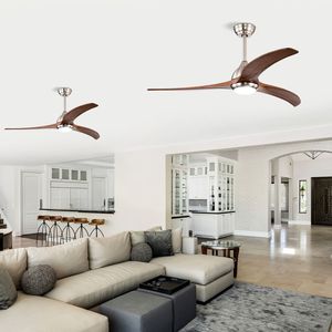 Ventilatore da soffitto con pale in legno massello da 52 pollici, luce e telecomando, motore silenzioso reversibile a 6 velocità, stesso SKU W1592P176970 - Product Image 4