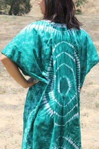 Awesome Ethnic Embroidered Tie Dye Cotton Caftan Chain <b>Stitched</b> <b>Hand</b> Dyed Durable Breathable Lightweight Travel Ready Very Cool - Product Image 2
