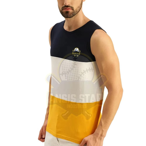 Débardeur sans manches pour homme, col rond, tricoté, imprimé par sublimation, respirant, décontracté, design jaune, blanc, noir - Product Image 4
