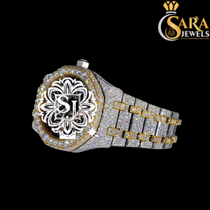 นาฬิกาสแตนเลสสตีลฝังเพชรโมอิสซาไนต์คุณภาพเยี่ยม ดีไซน์ทันสมัย ระดับ VVS เหมาะสำหรับงานปาร์ตี้และการใช้งานในชีวิตประจำวัน - Product Image 3