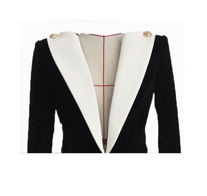 Women' black and white Genuine Leather Moto Jacket Full Sleeve <b>Zipper</b> Closure Stand Collar Autumn Style - Product Image 2