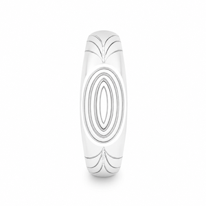 925 Sterling <b>Silver</b> Engraved Oval Band <b>Ring</b> for <b>Men</b> Minimalist Daily Wear Wedding Gift High Polish Finish - Product Image 2