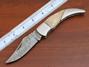 Couteau à lame fixe en acier Damas à gravité, nouveau design haut de gamme, OEM, populaire, portable, pour l'extérieur, l'autodéfense et le camping - Product Image 5