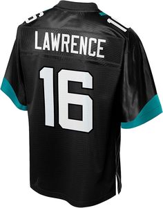 Maillot de football NFL des Jaguars de Jacksonville Lawrence 16 noir pour homme, col en V, en maille polyester, chemise de sport - Product Image 2