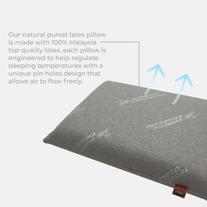 Oreiller de lit en latex pour le cou Goodnite 100% Malaisie, haute qualité, écologique, tissu organique doux, style moderne, sommeil confortable - Product Image 4