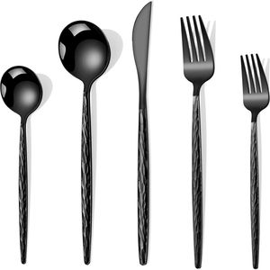 Ensemble de couverts en acier inoxydable robuste, ustensiles solides, idéal pour une utilisation fréquente dans les restaurants, la restauration et les cuisines domestiques. - Product Image 1