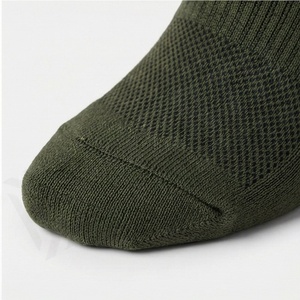 Crew <b>Socks</b> Solid Olive Green Knitted Breathable Polyester Spandex <b>Running</b> Athletic Summer Adults Standard Thickness - Product Image 6