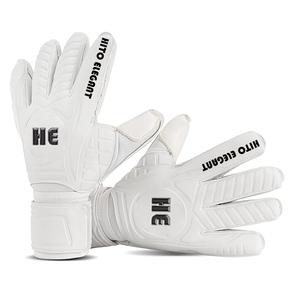Gants de gardien de but de football extensibles en latex allemand de qualité supérieure, design personnalisé noir et blanc, coupe négative, latex allemand 3 mm - Product Image 1