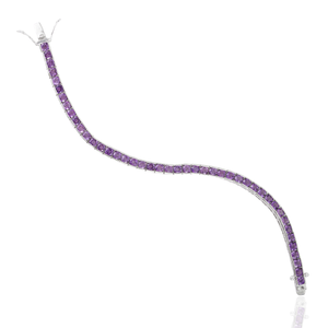 Classic Design 925 Sterling Silver Round Cut Natural <b>Amethyst</b> Gemstone Channel Set Tennis <b>Bracelet</b> For Women's - Product Image 6