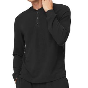 Camiseta de Manga Larga para Hombre, Cuello Redondo, Corte Regular, Color Sólido, Informal, de Algodón Tejido Transpirable - Product Image 1