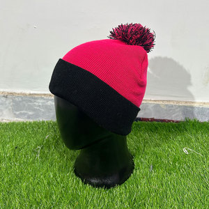 Custom Pom Pom Beanie <b>Hat</b> <b>Winter</b> Knit Cap Cuffed Beanie with Logo Bulk Manufacturer - Product Image 2