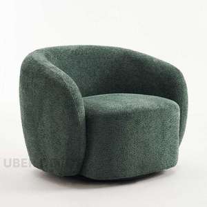Velora Boucle Upholstered Accent <b>Chair</b> 360 Revolving <b>Swivel</b> with Low Back and Round Base for <b>Living</b> <b>Room</b> - Product Image 6