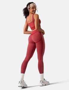 Womens Workout Sets 2 Piece Seamless Square <b>Neck</b> Sports Bra <b>Padded</b> Butt Lifting Leggings High Waist Yoga Gym Outfits - Product Image 5
