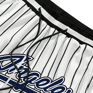 Shorts de basket-ball vintage en mesh avec logo personnalisé pour hommes, double couche, respirants, lourds, séchage rapide, streetwear, uniforme d'équipe de basket-ball - Product Image 4