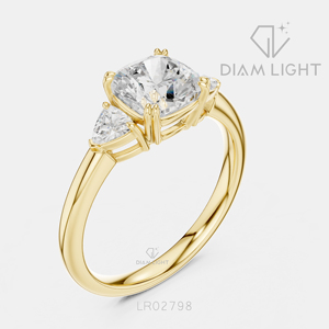 Élégante bague en or blanc 14 carats avec diamant de laboratoire taille coussin de 2,00 carats, certifiée IGI, couleur F+, clarté VS+, bijoux de fiançailles et de mariage - Product Image 6
