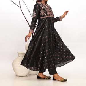 Pantalon de costume en jacquard embelli pour femme 2PC Set-PS4383 - Product Image 2