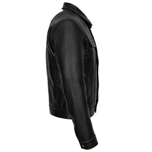 Veste en cuir véritable pour homme, style western classique, veste en cuir sur mesure, OEM, ODM, vente en gros, fabricant de marques privées - Product Image 3