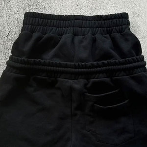 Shorts de survêtement décontractés à double taille coupe ample style streetwear avec imprimé lettres Y2K - Product Image 3