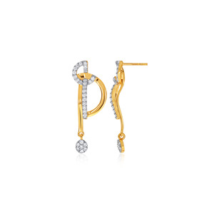 18K yellow gold <b>earrings</b> Marquise teardrop <b>dangle</b> <b>earrings</b> Lab grown <b>diamond</b> <b>earrings</b> Geometric luxury fine jewelry - Product Image 3