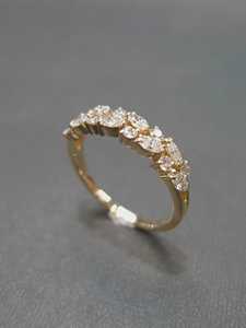 แหวนหมั้นเพชรทรงมาร์คีส์สองแถว ดีไซน์โดดเด่น ทำจากทองคำขาว 14K - Product Image 4