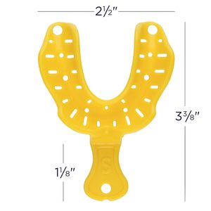 Kit professionnel de 12 porte-empreintes jetables perforées en plastique rigide pour prothèses dentaires, assortiment supérieur et inférieur - Product Image 3