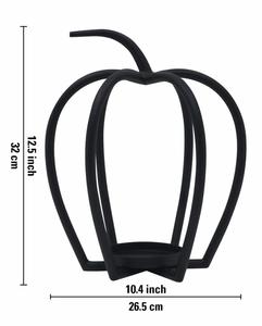 Black Apple Shaped <b>Candle</b> holder Carved Candlestick Stand for <b>Wedding</b> Centerpieces, Home Decor, and Events" - Product Image 1
