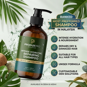 Shampooing réparateur hydratant intense pour adultes ProduxPro Malaisie, tous types de cheveux, unisexe, OEM personnalisé, 300 ml/400 ml, GMP ISO HALAL - Product Image 2