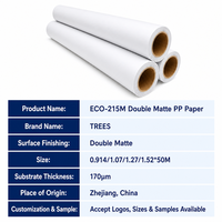 Rouleau de papier synthétique PP mat éco-solvant pour affiches, matériaux d'impression grand format, approvisionnement en gros, usine OEM